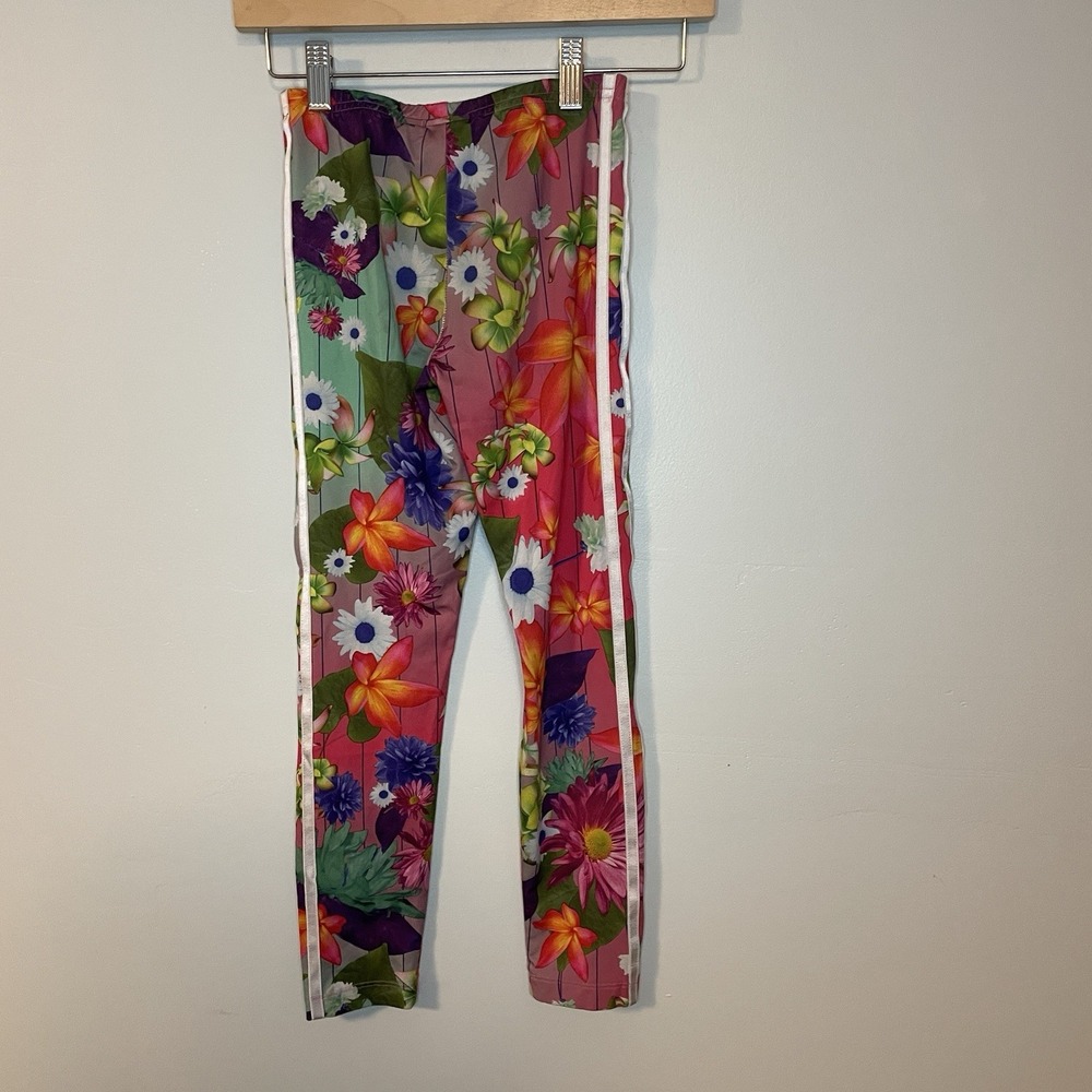Adidas Girls Athletic Leggings Size S‎ Bright Floral - Picture 5 of 7